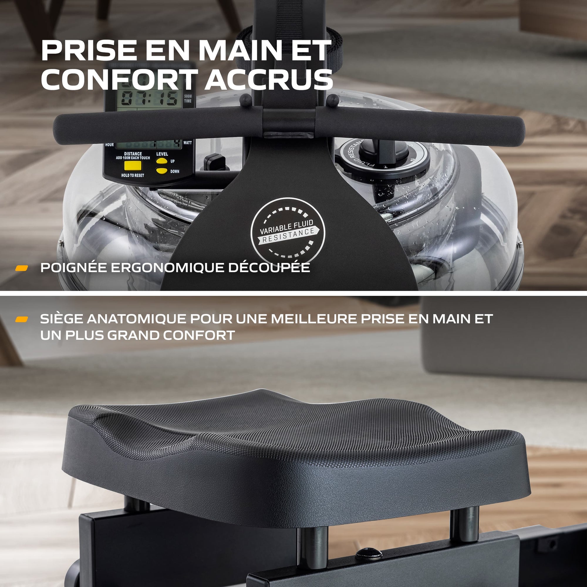 Rameur Fluid Rower Neon Plus