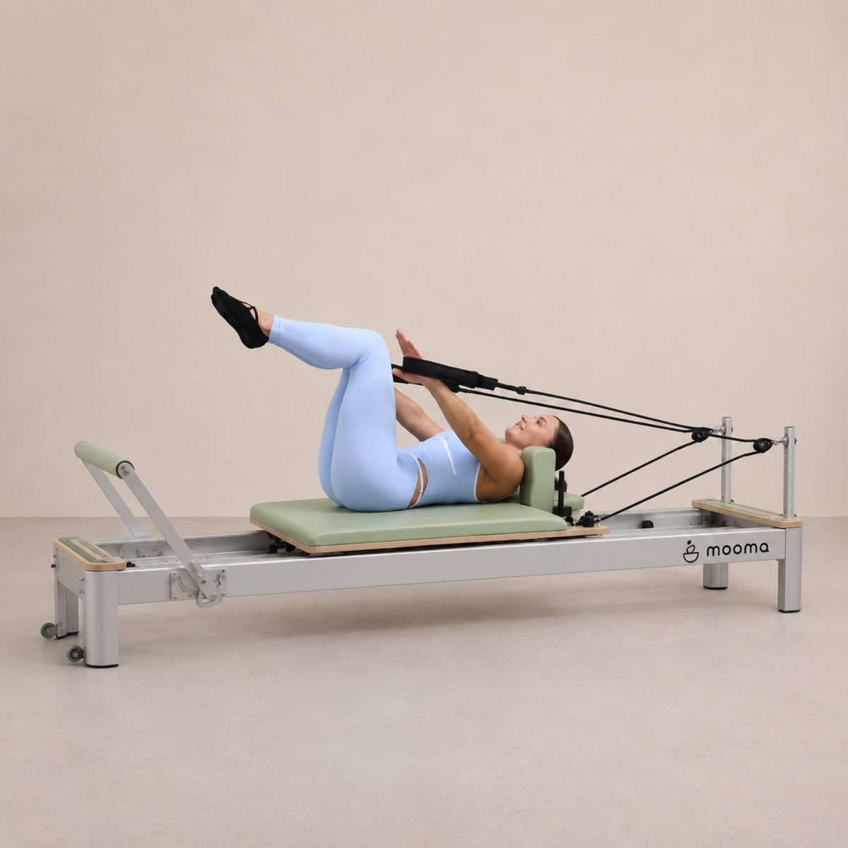 Reformer Pilates professionnel – Aluminium brossé