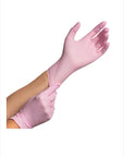 Gants nitrile rose (Boite de 100) - Carton de 10 boites